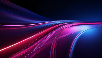 Futuristic Neon Lights and Road Image