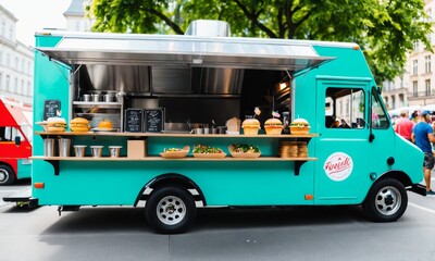food truck in city festival