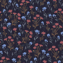 Seamless repeating pattern of flowers