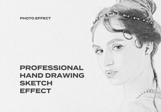 Hand Drawing Sketch Paint Fine Art Photo Effect Mockup Template Texture Overlay Print