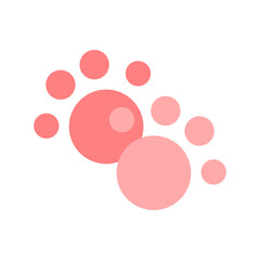 Cute pink footprint pet flat vector icon design