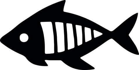 A sleek, graceful fish silhouette glides through the water, captured with intricate precision on a transparent background. Generative AI 