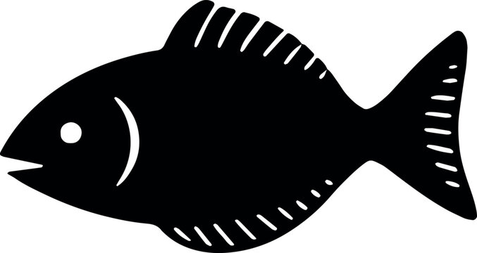 recommend clip art: A clean and elegant fish silhouette swimming gracefully on a transparent background. Generative AI 