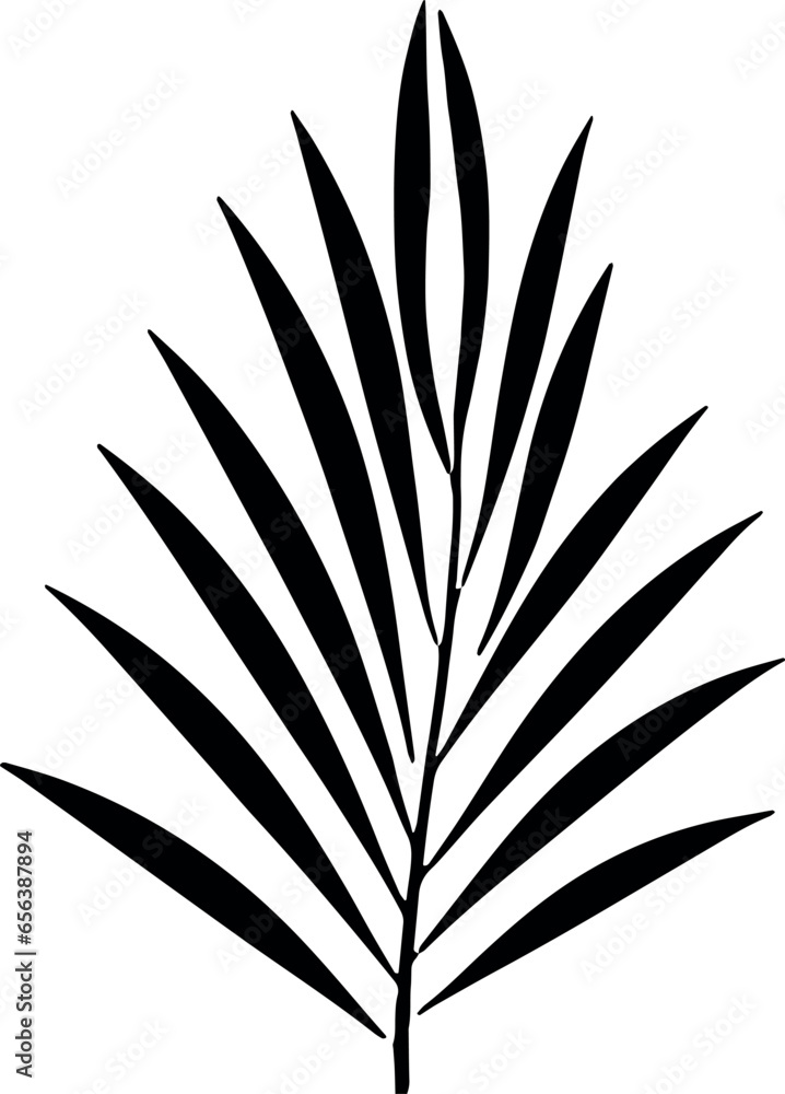 Poster tropical palm leaves in silhouette form create a striking image against a transparent background in 