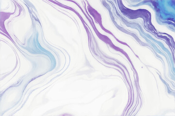 Abstract white paint background with marble pattern, water color, blue, purple, white