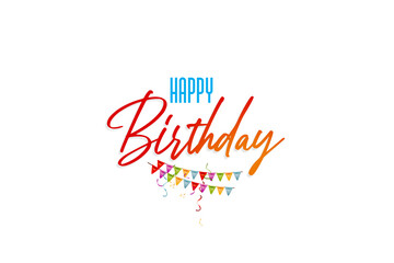 Happy birthday  - lettering doodle postcard. Invitation, print for t-shirt, mug print