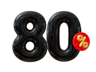 80 Percent Discount Sale Off Black Balloons Number 