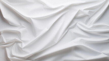 White Wrinkled Fabric Texture. Template for textile pattern presentation. Paper or fabric mockup.