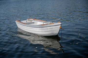 white boat on the lake
