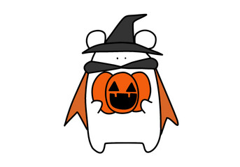 halloween pumpkin white bear