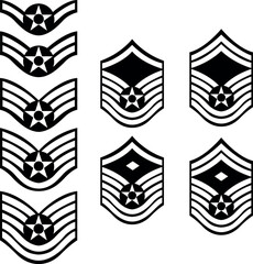Common Military ranks SVG Cut File for Cricut and Silhouette, EPS Vector, PNG , JPEG , Zip Folder - obrazy, fototapety, plakaty