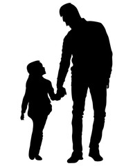 Father Daughter Father's Day Silhouette Vector Art