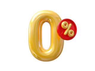 0 Percent Discount Sale Off Gold Balloons Number 