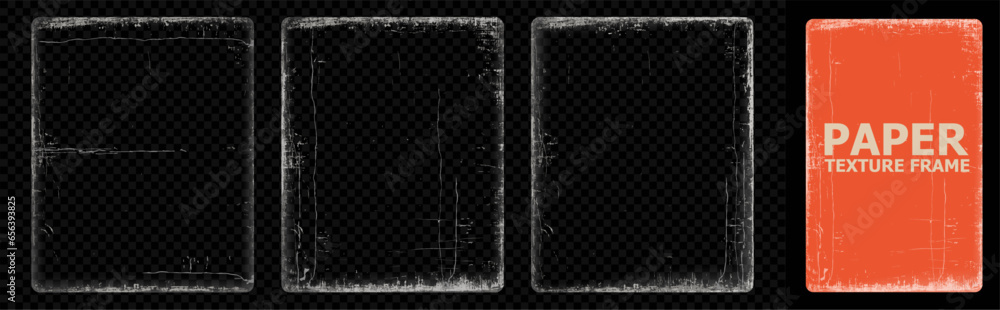 Aufkleber realistic overlay of paper texture with uneven edges and scratches for the design of retro vinyl alb