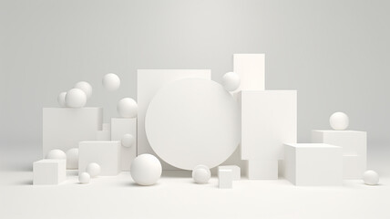 abstract background with a copy of the space white geometric simple shapes.