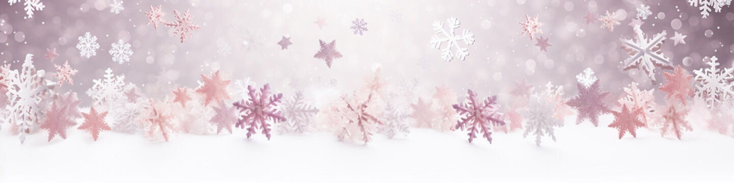 snowflakes falling abstract design background.