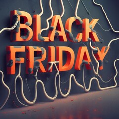 illustration for advertising campaign about Black Friday worldwide