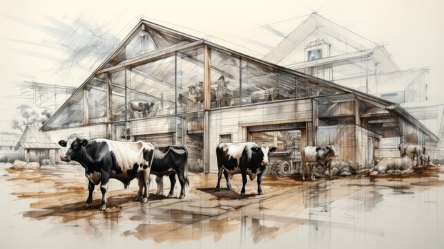 cowshed drawing