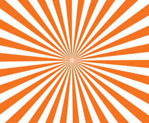 Sunburst background. Yellow and white sunbeam. Wallpaper with orange sun burst. Abstract sun pattern. flat style.