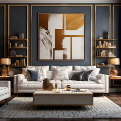 modern living room with fireplace  modern living room 3d render of luxury home interior,