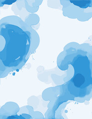 Abstract Blue Aesthetic, watercolor backgrounds, seamless pattern