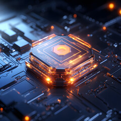 A sci-fi installations chip in the style of technology