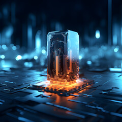 A sci-fi chip in the style of technology