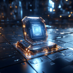 A sci-fi chip in the style of technology