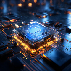 A sci-fi installations chip in the style of technology