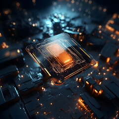 A sci-fi chip in the style of technology
