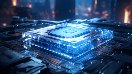 A sci-fi installations chip in the style of technology