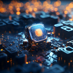 A sci-fi installations chip in the style of technology