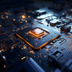 A sci-fi chip in the style of technology