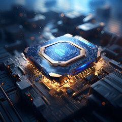 A sci-fi chip in the style of technology