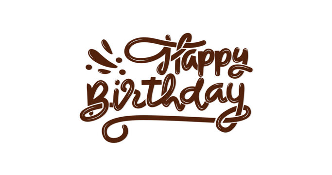 Happy Birthday, text lettering illustration vector. It is perfect for creating birthday cards, invitations, or any celebratory designs with a warm and festive vibe.