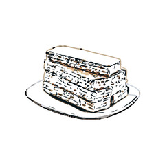 Wafer color sketch with transparent background