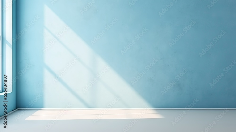 Poster light blue abstract background with window shadows for product display