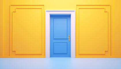 Blue Door to Yellow walls
