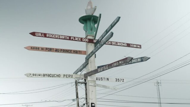 World travel Direction Sign in Barrow Utqiagvik, Alaska