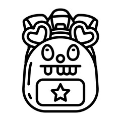 Bag pack icon in vector. Illustration