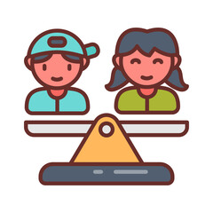 Equality icon in vector. Illustration