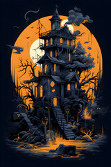 Halloween T-shirt design Vectors, Halloween decoration Halloween stickers Halloween PNG 
