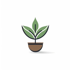 plant in pot 2d icon