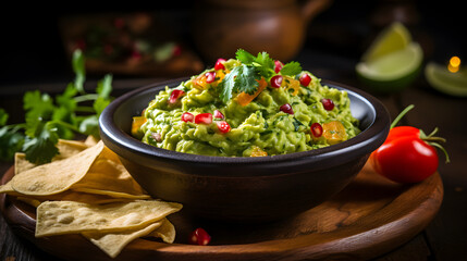 Guacamole Served in a Rustic Bowl