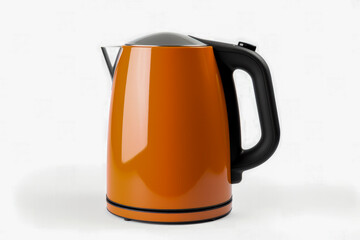 Orange kettle isolated on a white background 