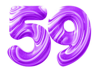 59 Number Purple 3d 