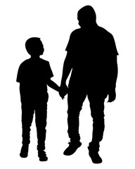 Father And Son Father's Day Silhouette Vector Art