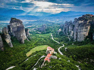 Meteora mountain s in Greece. Monasteries