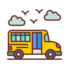 School Bus icon in vector. Illustration