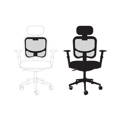 A chair isolated on a white background. The office chair